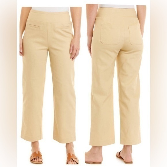 Wonderly Stretch Twill Pull On Straight Ankle Cropped Pants Tassle Tan 10P NWT - Picture 1 of 10